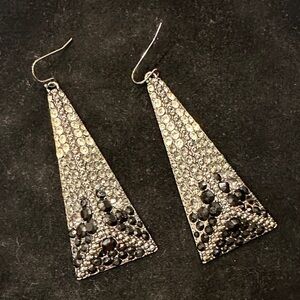 Elegant Silver and Black Dangle Earrings